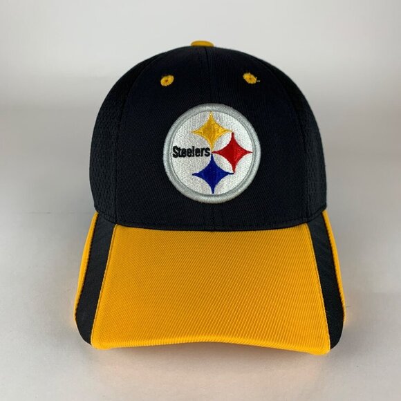Pittsburgh Steelers NFL Black Gold Reebok Strapback Adjustable Hat - Picture 2 of 5